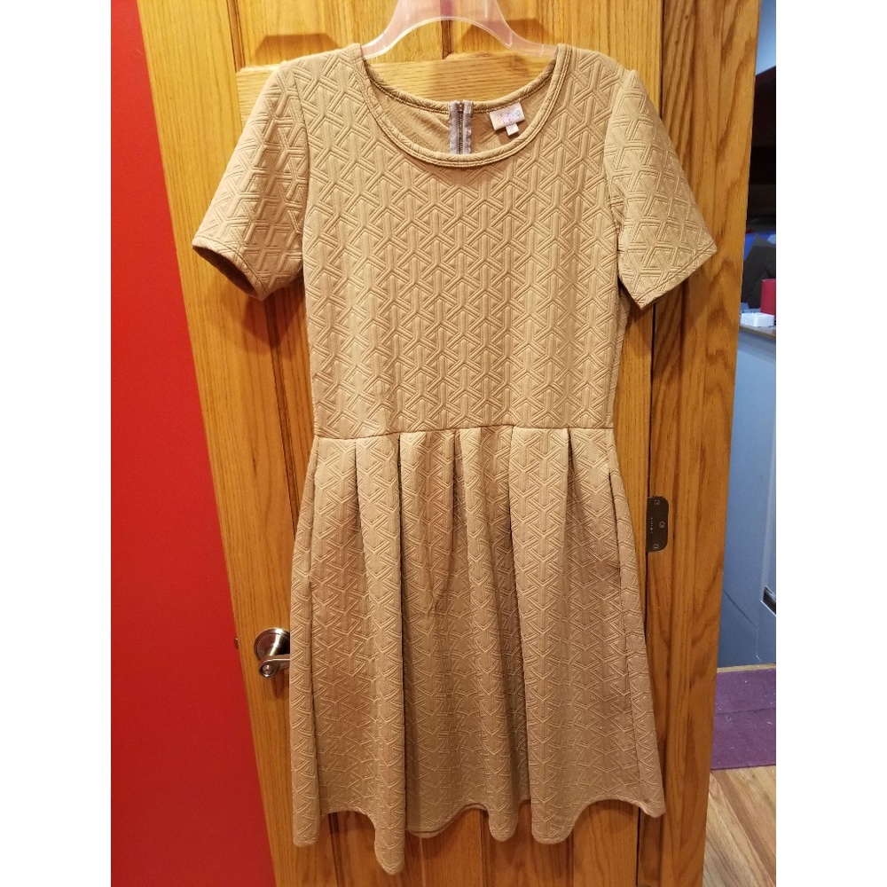 GUC LuLaRoe Amelia Dress XL Tan/Khaki
